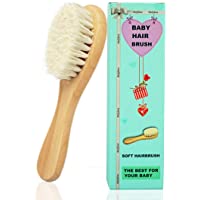 Molylove Cepillo para el cabello del bebé con mango de madera y cerdas de cabra súper suaves para recién nacidos y niños…